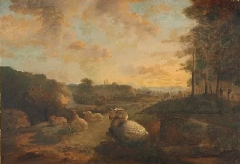 Balthasar Ommeganck - Paesaggio di campagna con pecore